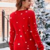 Women's Tops Santa Pullover Red Christmas Sweaters - Image 3