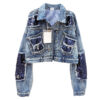 Women Short Doll Sleeve Denim Jacket party wear - Image 4