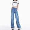 Femme Tencel Thin Ice Silk Wide Leg Jeans for women - Image 2