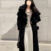 Women Idle Style Large Lapel Sweater Coat Long Knitted Cardigan - Image 4