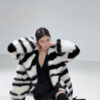 Women Zebra Print Short Green Fur jacket - Image 5